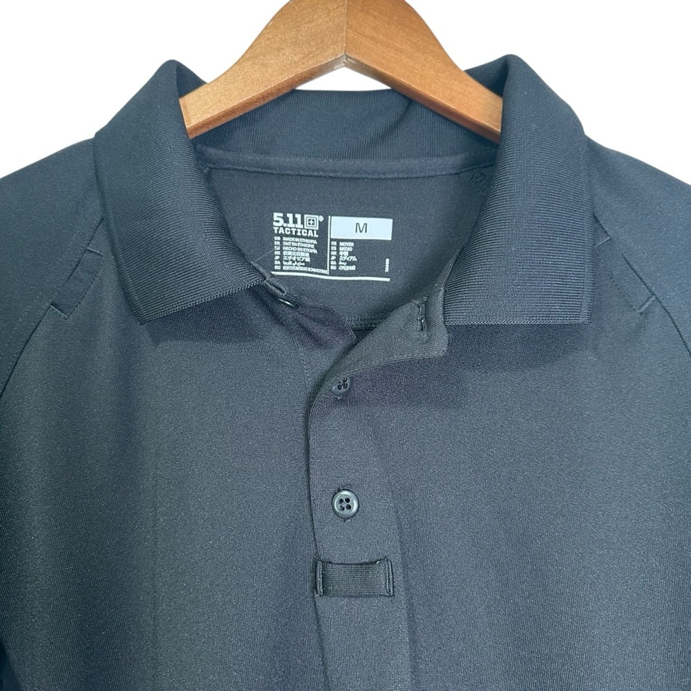 5.11 Tactical Men’s Medium Black Performance Short Sleeve Polo - Picture 7 of 9